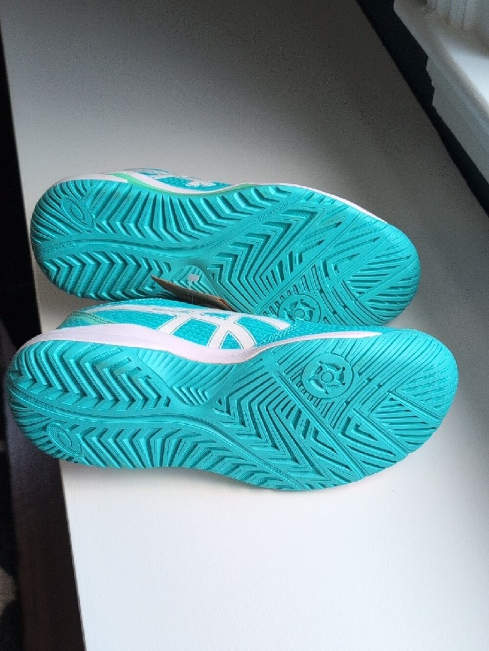 Asics Turquoise Tennis Shoes with White Accents - Picture 3 of 3